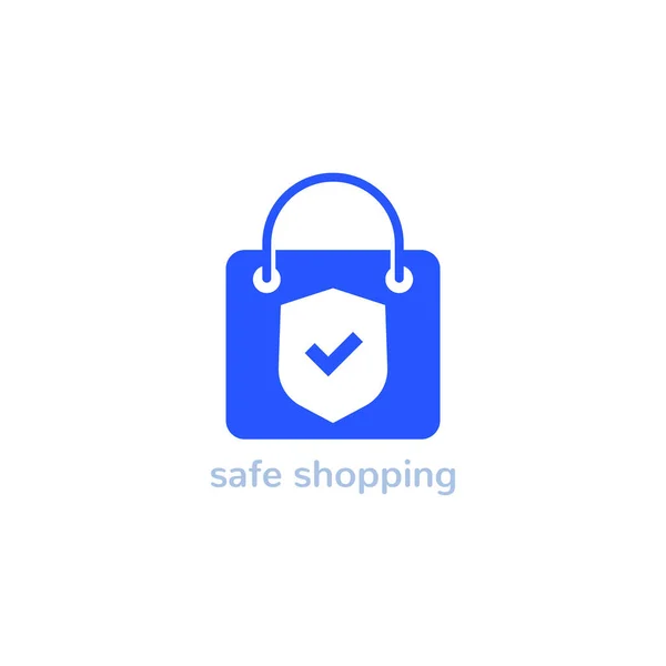 Safe shopping vector logo for a store — Stock Vector