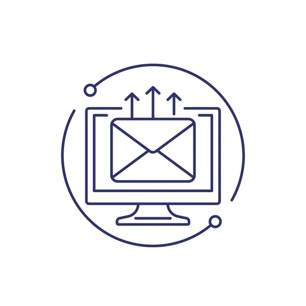 电子邮件服务、邮件分发行图标、矢量 — 图库矢量图片