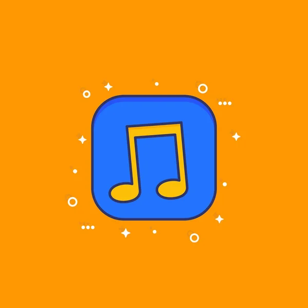 Musik-Icon mit Umriss für Apps und Web — Stockvektor