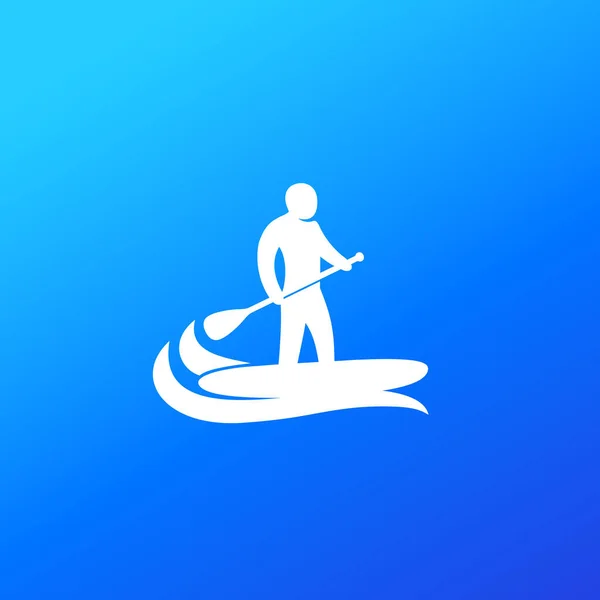 SUP, Stand Up Paddle Surfbrett Symbol, Vektor — Stockvektor