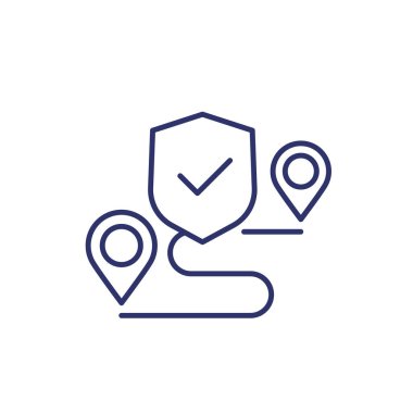 güvenli iletim çizgisi simgesi beyaz