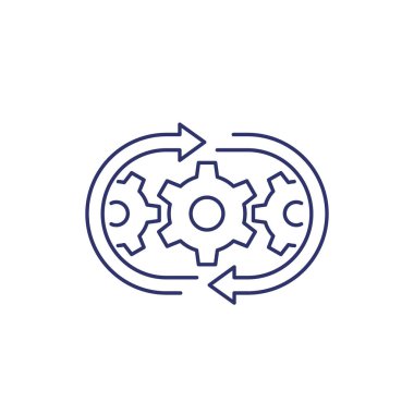 optimizasyon süreci veya işlem satırı simgesi