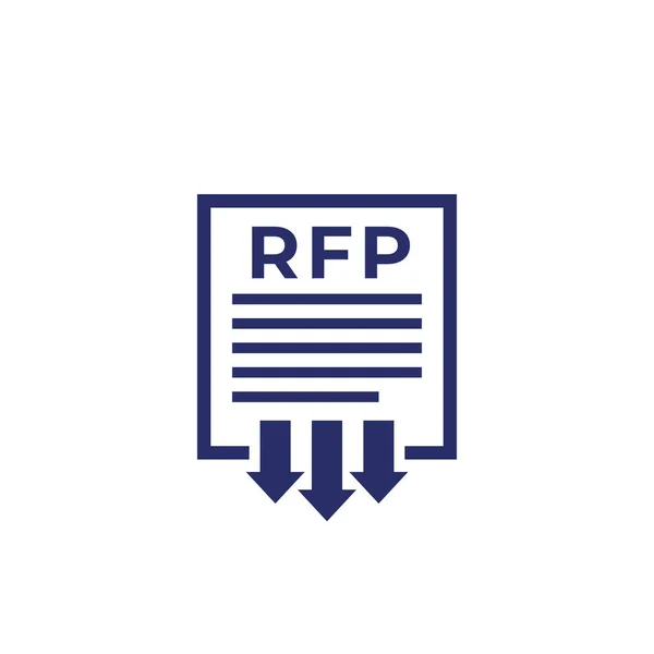 RFP, enviar solicitud de icono de la propuesta, vector — Vector de stock