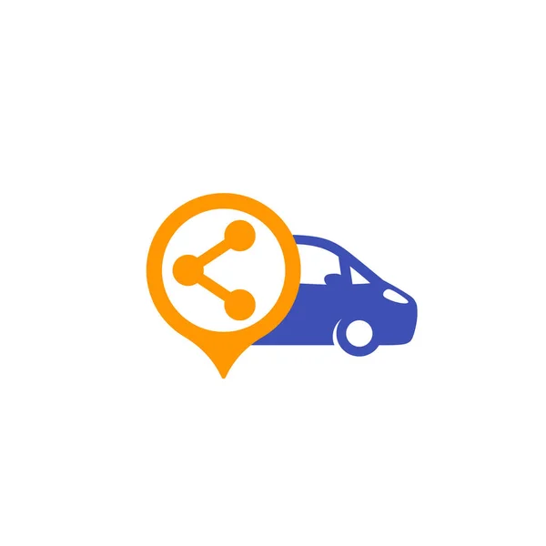 Carsharing ícone do logotipo do vetor de serviço no branco — Vetor de Stock