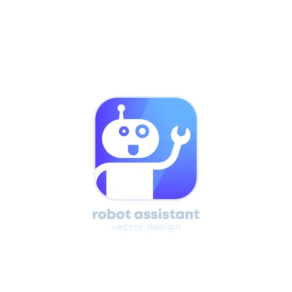 Ρομπότ βοηθός διάνυσμα λογότυπο για την εφαρμογή — Διανυσματικό Αρχείο