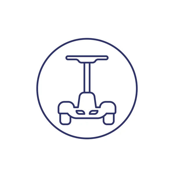 Elektrisk självbalanserande scooter line ikon på vit — Stock vektor