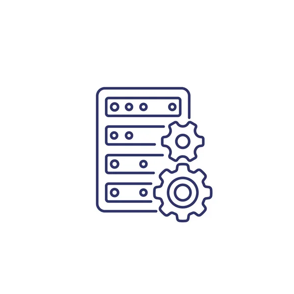 Configuração de hospedagem ícone de linha no branco, vetor —  Vetores de Stock