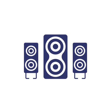 Beyaz üzerinde ses hoparlörleri, 2.1 ses sistemi vektörü