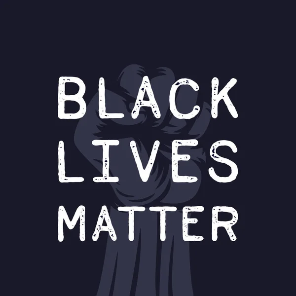 Black lives matter poster with raised fist — Stock Vector