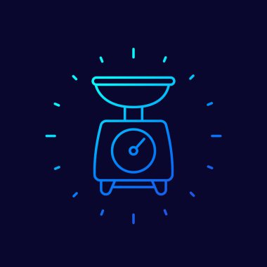 yiyecek ölçekli çizgi vektör simgesi