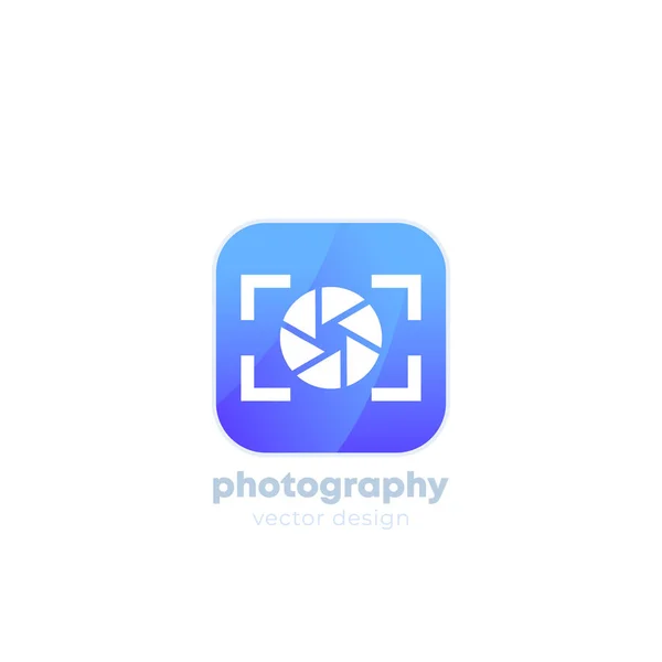 Fotografie logo met camera icoon — Stockvector