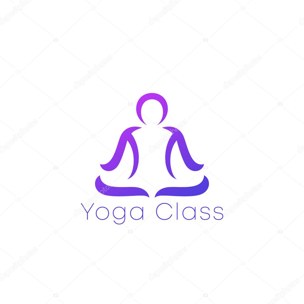 Yoga class logo, man in lotus position, eps 10 file, easy to edit
