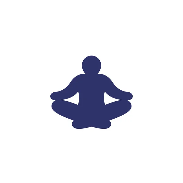 Meditatie, mediterende man icoon op wit, vector — Stockvector