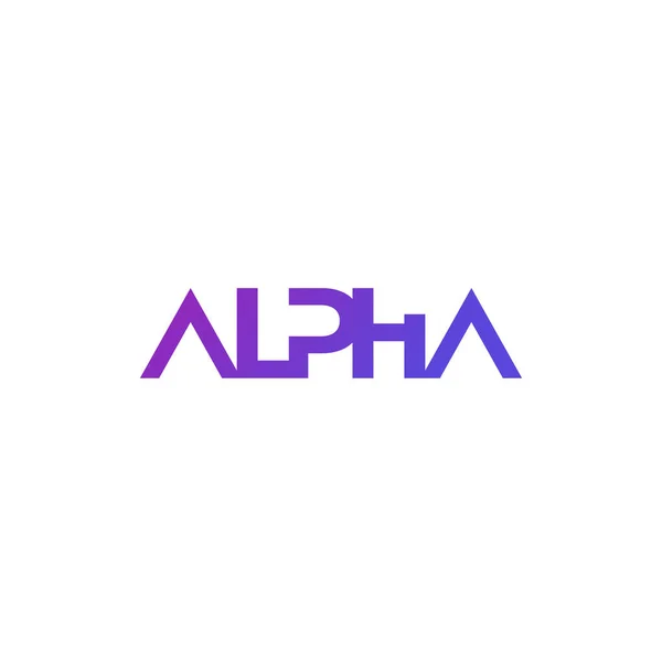 Logo alfa dalam desain minimal - Stok Vektor