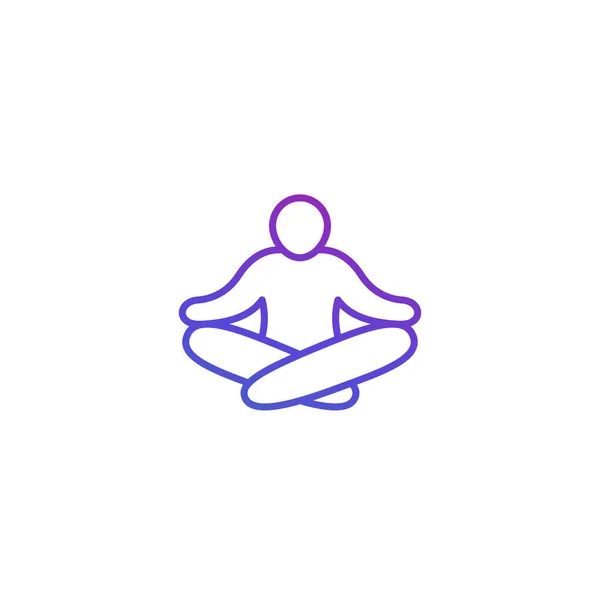Meditation, meditating man line icon — Stockvector