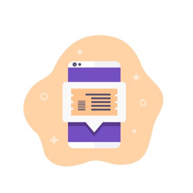 Biletleri çevrimiçi cep telefonu ve vektörüyle al