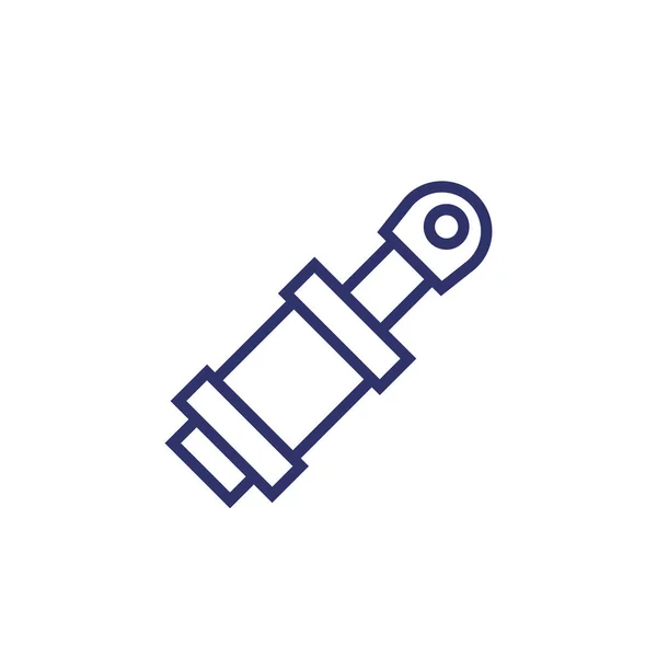 Hydraulisk cylindrisk ikon på vit, kontur — Stock vektor