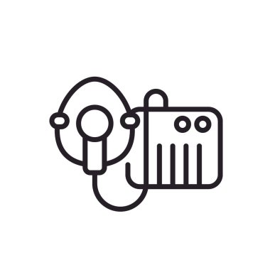 Maske çizgisi simgesi olan nebulizer veya astım spreyi