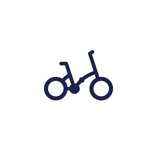 Icono de bicicleta plegable en blanco — Vector de stock