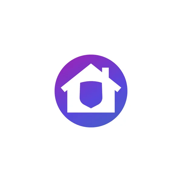 Logo van huis en schild vector — Stockvector