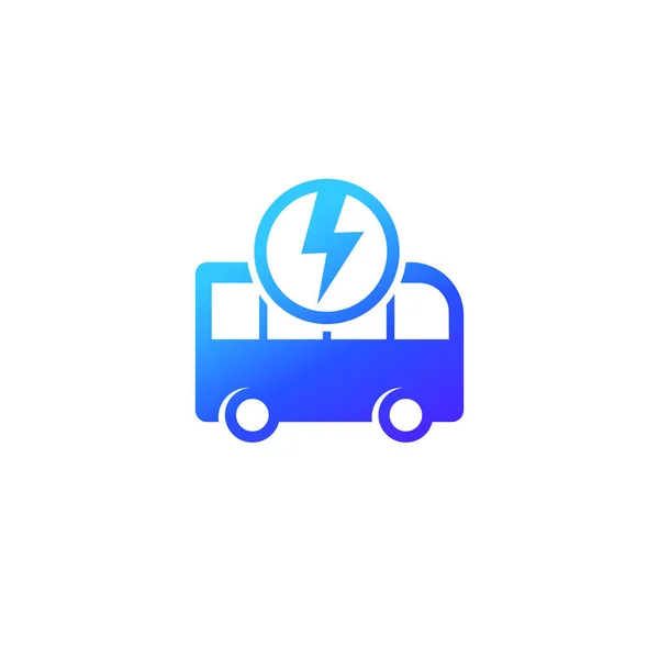 Electric bus icon on white, clean transport vector — 스톡 벡터