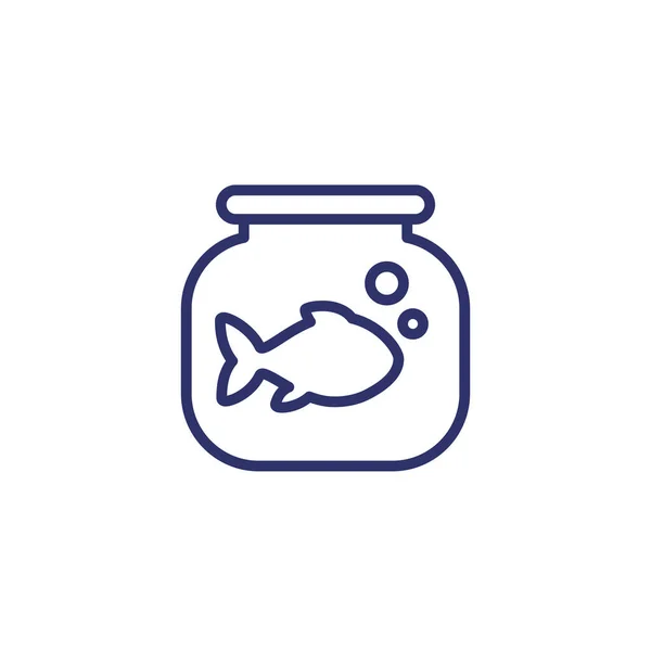Aquarium and fish line icon on white Royalty Free Stock Illustrations