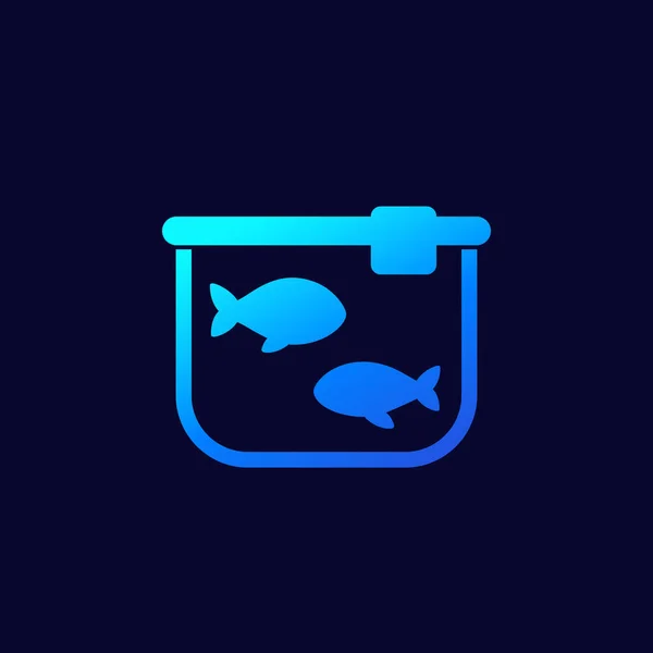 Aquarium with fish icon with gradient on dark Royalty Free Stock Illustrations