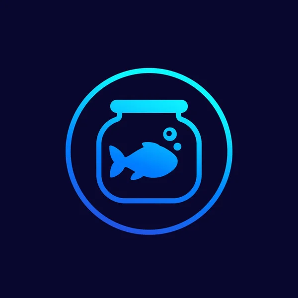 Aquarium and fish vector icon Stock Illustration