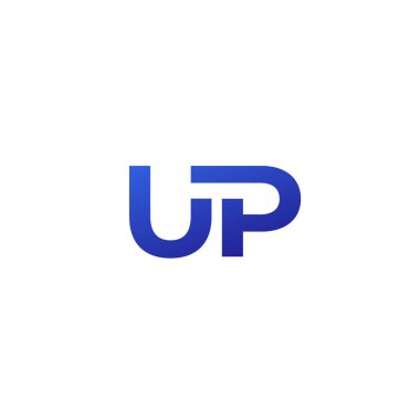 UP logosu beyaz, vektör