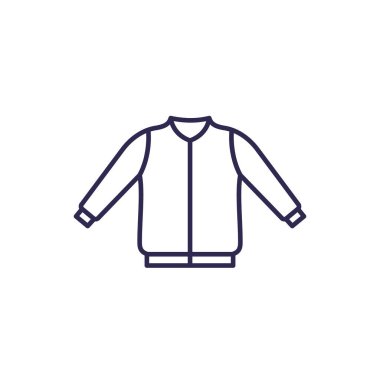 bombacı ceketi çizgisi simgesi beyaz üzerine