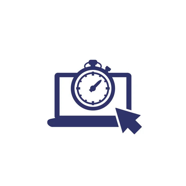 Timer en countdown icoon met een laptop — Stockvector
