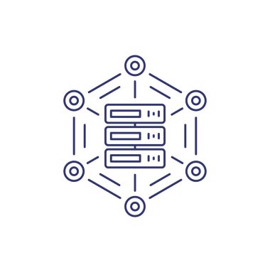 ana bilgisayar, sunucu veya sunucu servis satırı simgesi