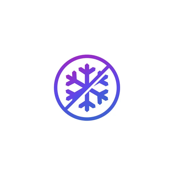 Kein Frost-Symbol mit Schneeflocke — Stockvektor