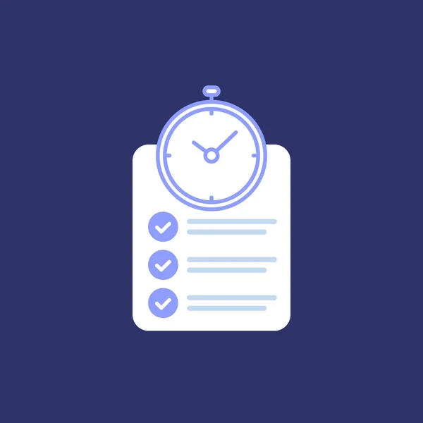 Chronometer en checklist vector pictogram — Stockvector