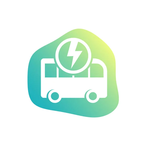 Elektrobus-Ikone, grüner Transportvektor — Stockvektor