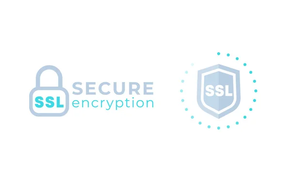 SSL iconos seguros en blanco — Vector de stock