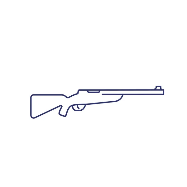 Ícone de linha de rifle de caça no branco — Vetor de Stock