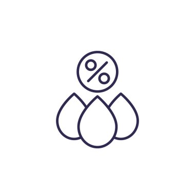 Nem simgesi, düşüş ve yüzde, çizgi vektörü