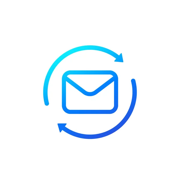 Küldjön e-mail ikont levéllel — Stock Vector