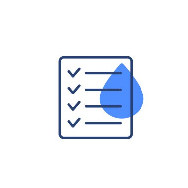 Su kalitesi kontrol simgesi beyaz, vektör