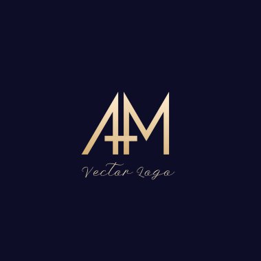 AM harfleri logo tasarımı, vektör
