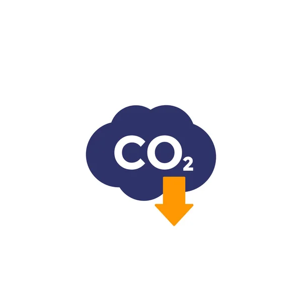 Gaz carbonique, icône vectorielle de réduction des émissions de carbone — Image vectorielle