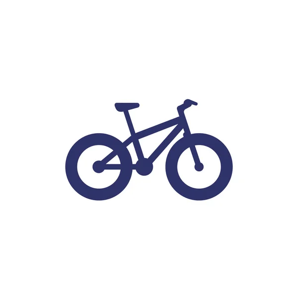 Icono de la bicicleta de grasa, una bicicleta de nieve en blanco — Vector de stock