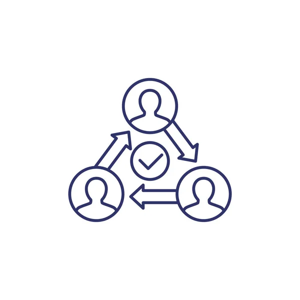 Business agility lijn pictogram op wit — Stockvector