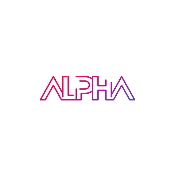 Alpha logotyp, linje minimal design — Stock vektor