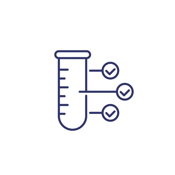 Dopningstest, ikon för laboratorieanalys med provrör — Stock vektor