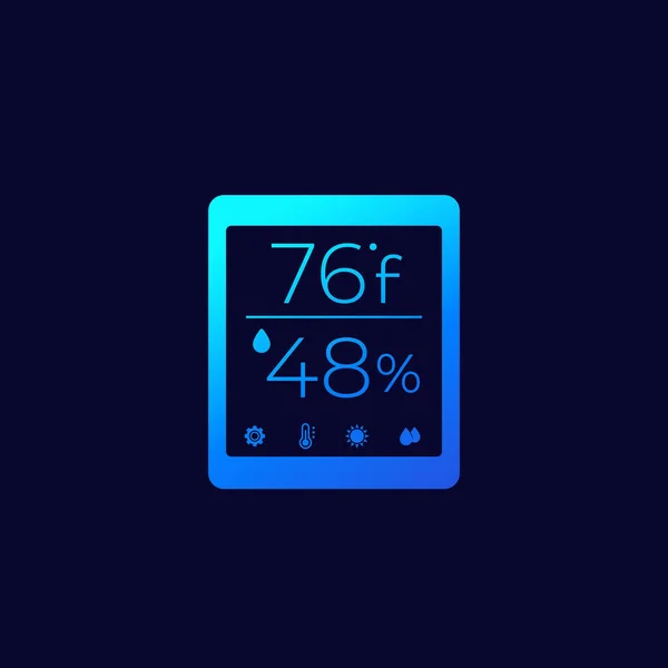 Ícone de vetor monitor de temperatura e umidade —  Vetores de Stock