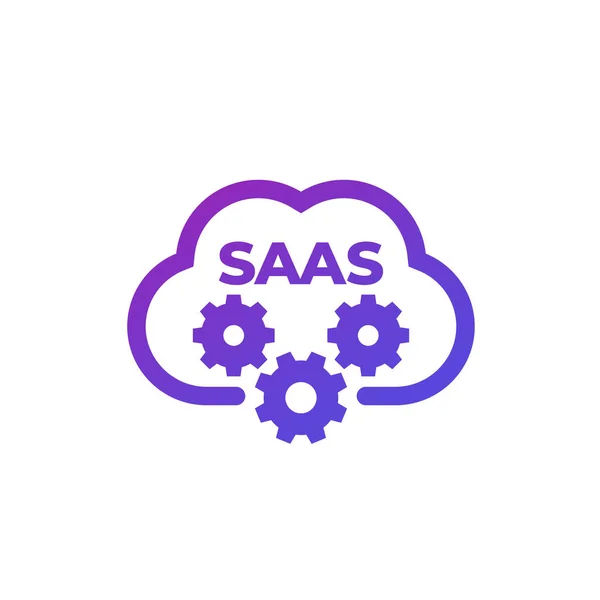 Saas icono con nube, vector — Vector de stock