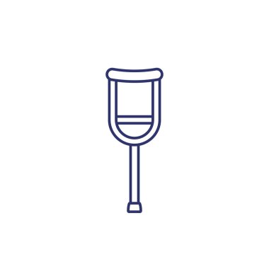 Beyaz üzerinde koltuk değneği, çizgi simgesi