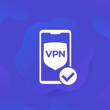VPN, cep telefonlu vektör simgesi
